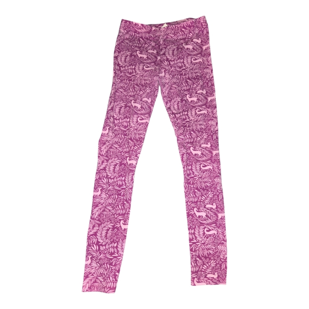 Crewcuts Pink And Purple Deer Forest Print Leggings Size 16